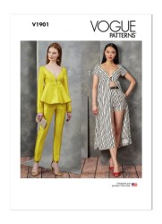1901 VOGUE OFF SHOULDER EMPIRE TOPS, SHORTS, PANTS PATTERN 6-14; 16-24 CHOICE NEW